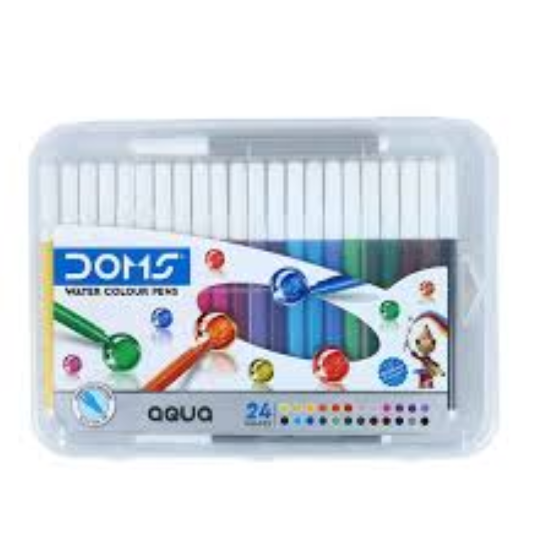 DOMS WATER COLOUR PENS AQUA 24 SHADES 